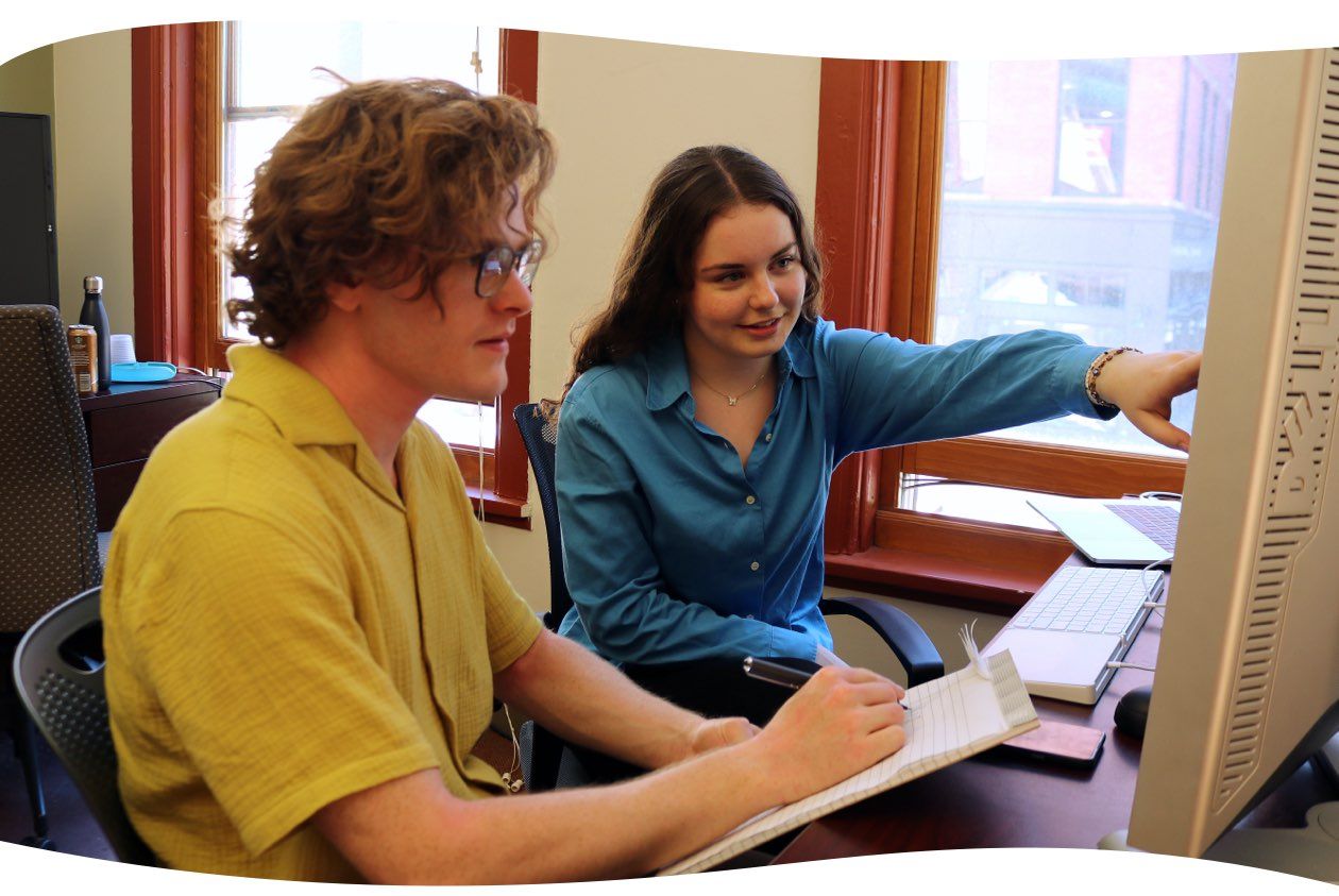 Developers Joseph Cleveland and Ondine Morgan-Knapp Joe Cleveland and Ondine Morgan-Knapp collaborating on a project