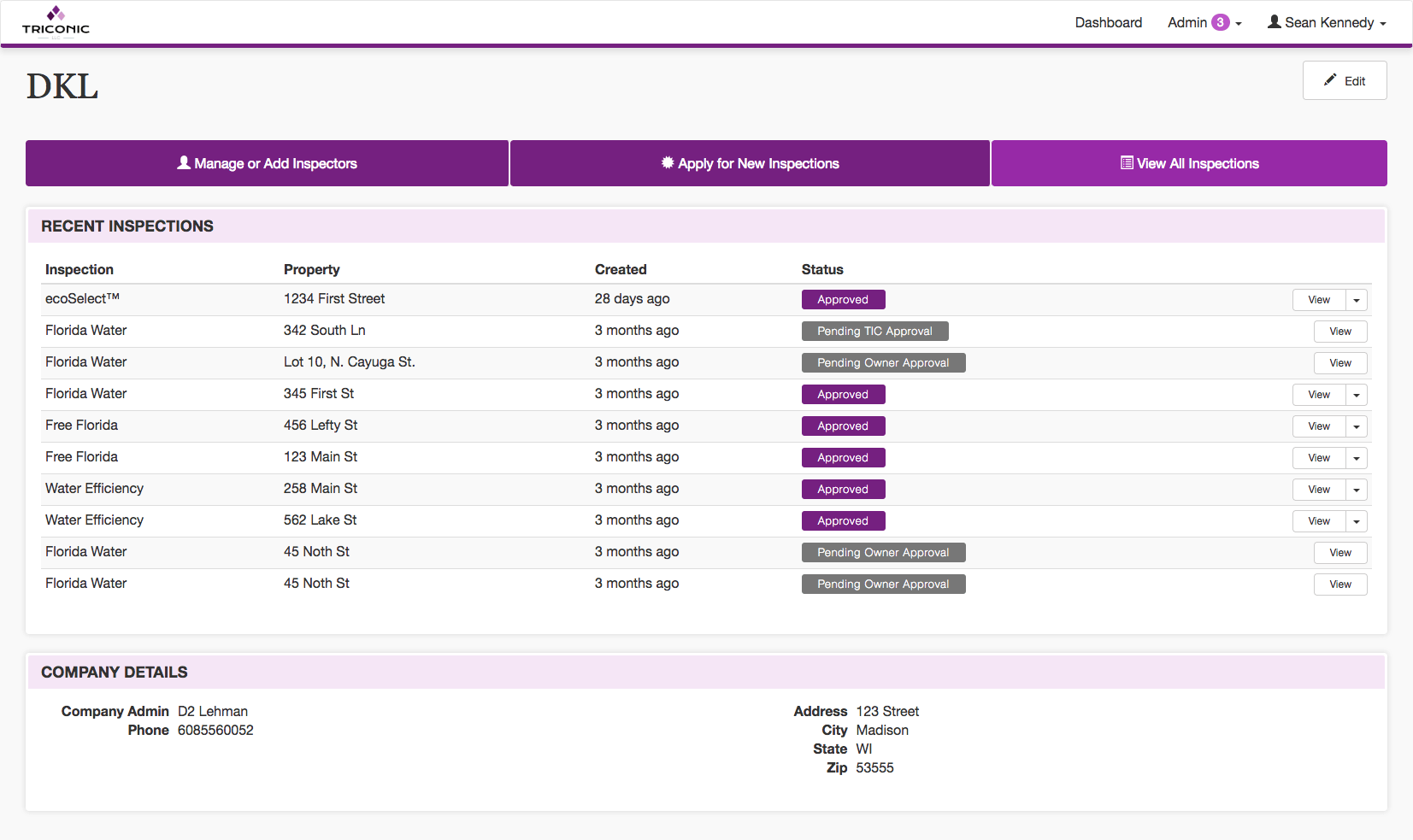 triconic-inspector-dashboard Triconic inspector dashboard